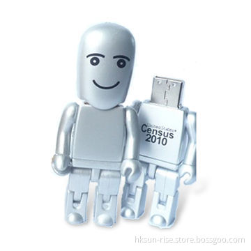 Robot-shaped USB Flash Drive with 16GB Memory Capacity, Customized Colors and Shapes are Accepted